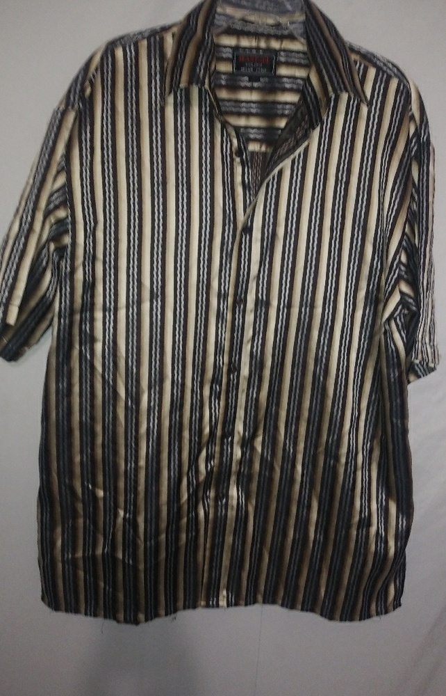 Jean Paul Gaultier Black and Cream Striped Dress Shirt